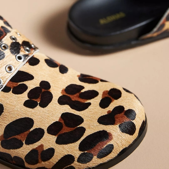 Anthropologie Leather Buckle Slip-On Mules NWT Sz 7 - Picture 2 of 3